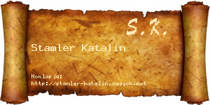 Stamler Katalin névjegykártya
